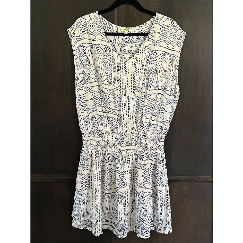 Kori America‎ Blue & Cream Dress Medium